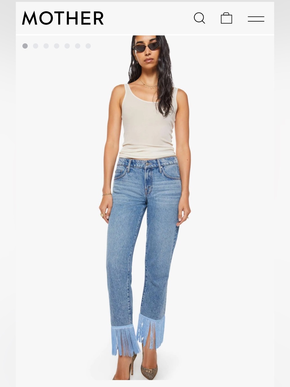 NWT Mother Snacks Relish Fringe Ankle Jeans, 29